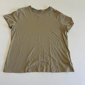 a.new.day | Olive Khaki Cotton-Modal Crewneck Tee Large